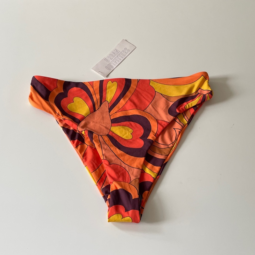 Urban Outfitters 70’s Bikini Bottom Out From Under Groovy Retro Hearts Print